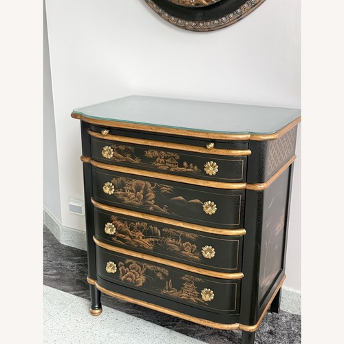 Used Chinese Black Chest Matching Mirror for sale on AptDeco