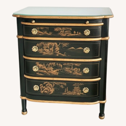 Used Chinese Black Chest Matching Mirror for sale on AptDeco