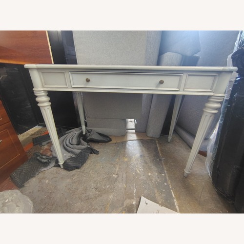 Used Ethan Allen Light Gray Wood Desk for sale on AptDeco