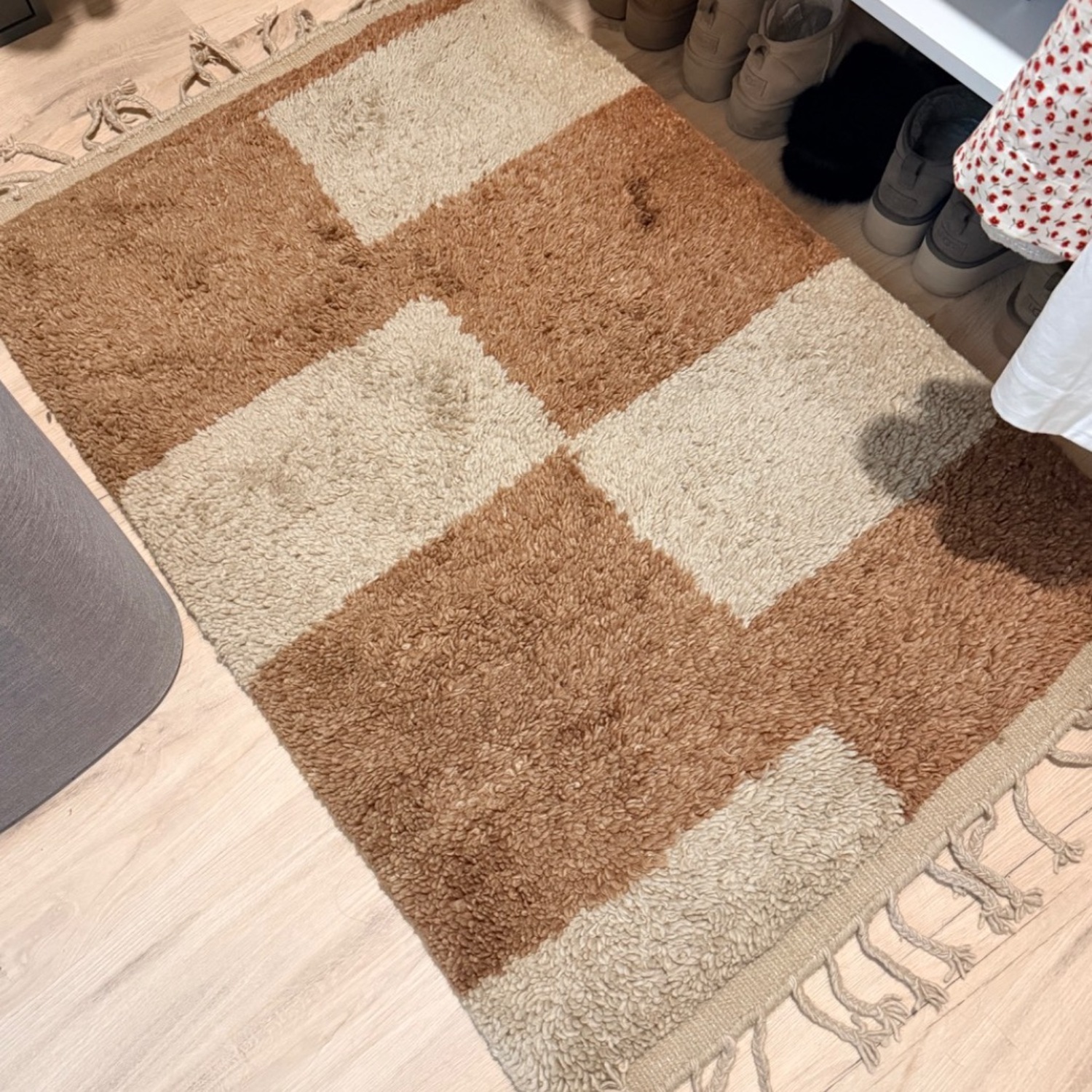 Ferm Living Mara Knotted Rug Dark Brick/Off White - image-3