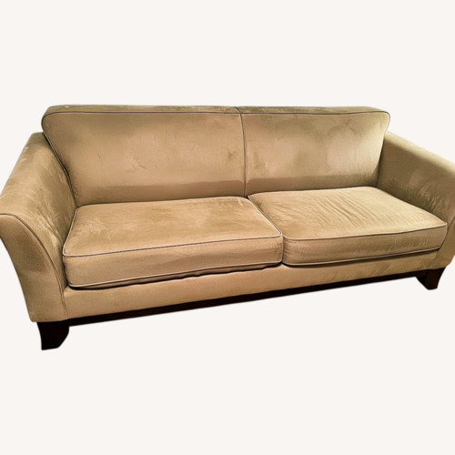 Used Bernhardt Light Brown Microsuede 2 Seater Sofa for sale on AptDeco