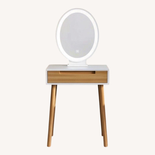 Used Wooden & White Vanity for sale on AptDeco