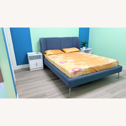 Used IKEA TUFJORD Queen Size Bed Frame With Headboard for sale on AptDeco