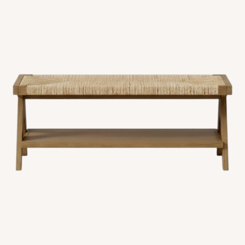 Used Seagrass Entryway Bench with Shelf for sale on AptDeco
