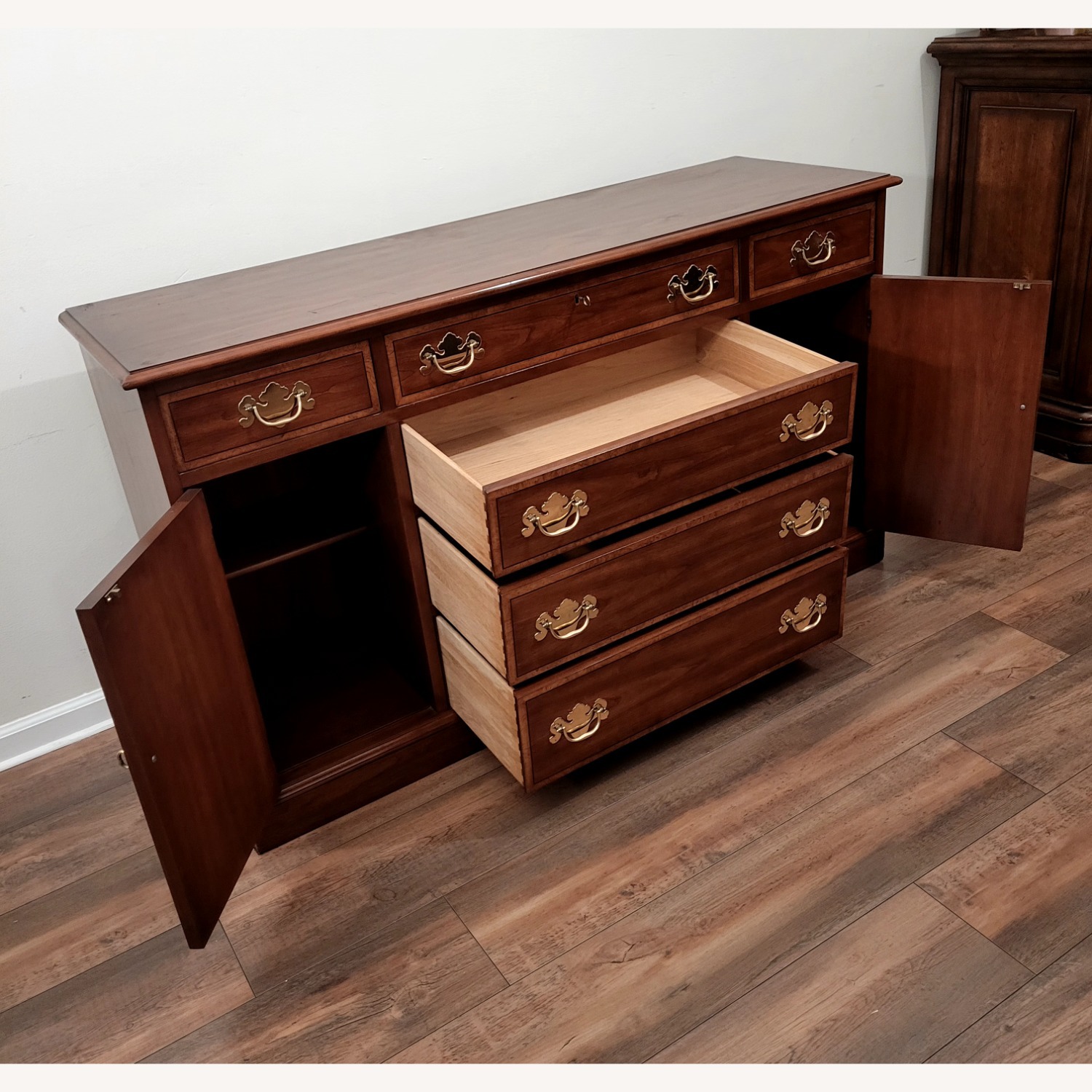 Vintage/Antique Dark Brown Wood Sideboard - image-3