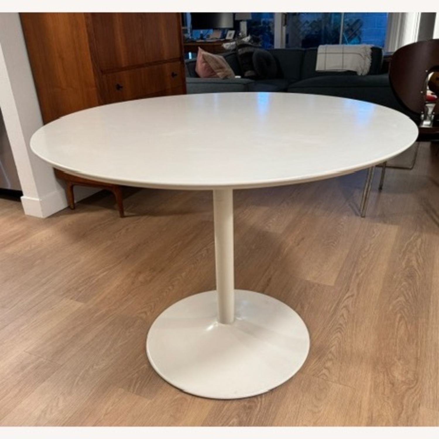 CB2 Odyssey Round White Tulip Dining Table - image-2