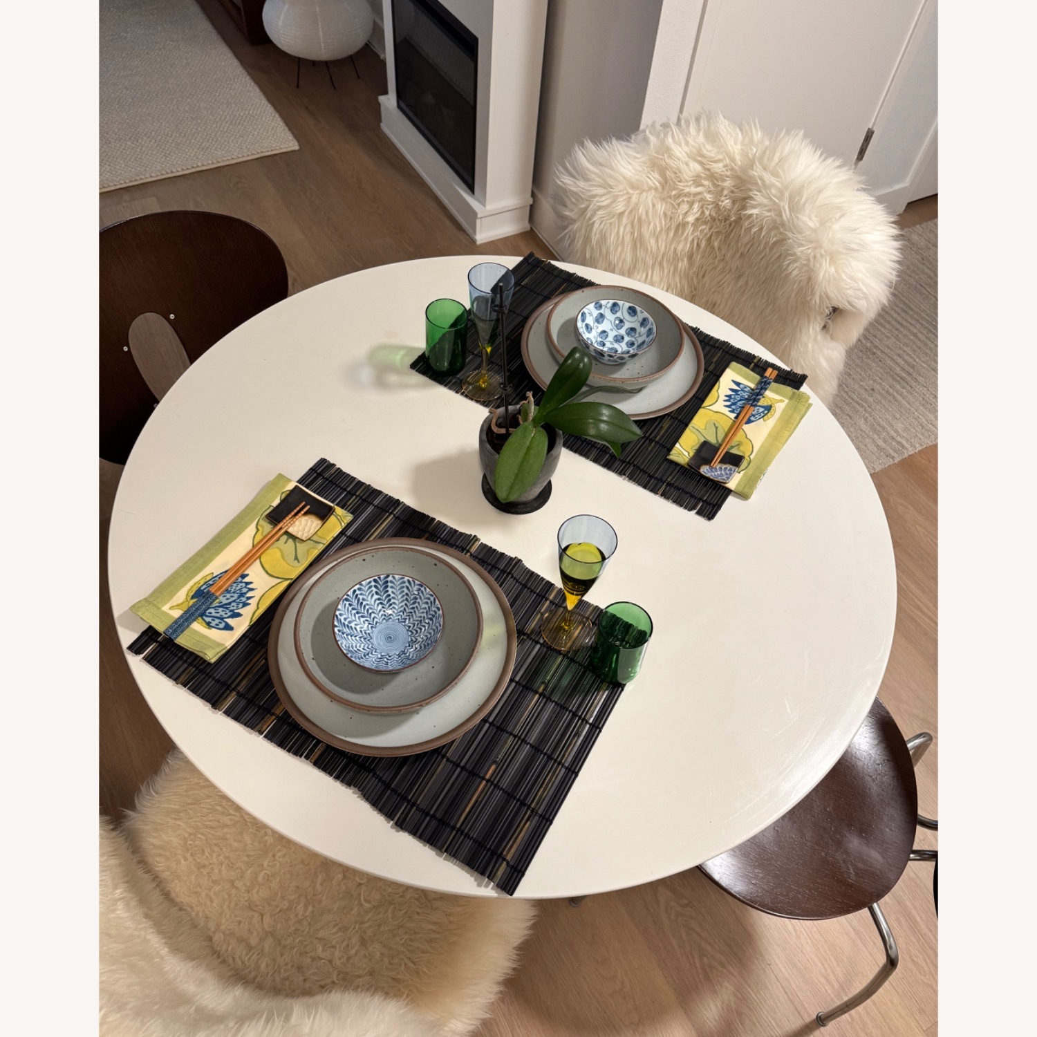 CB2 Odyssey Round White Tulip Dining Table - image-7