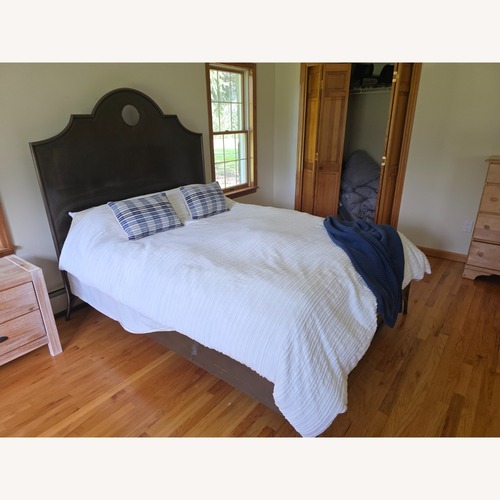 Used Restoration Hardware Keyhole Metal Queen Bed Frame for sale on AptDeco