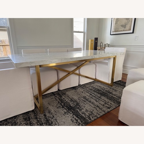 Used Restoration Hardware Torano Marble Dining Table for sale on AptDeco