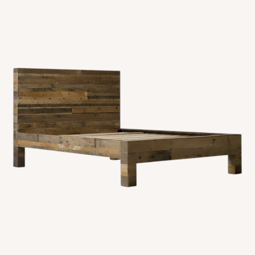 Used West Elm Natural Wood Queen Bed for sale on AptDeco