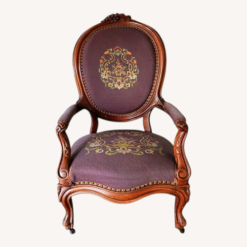 Used Antique Needlepoint Arm Chair for sale on AptDeco