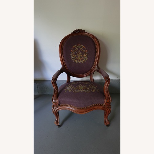 Used Antique Needlepoint Arm Chair for sale on AptDeco