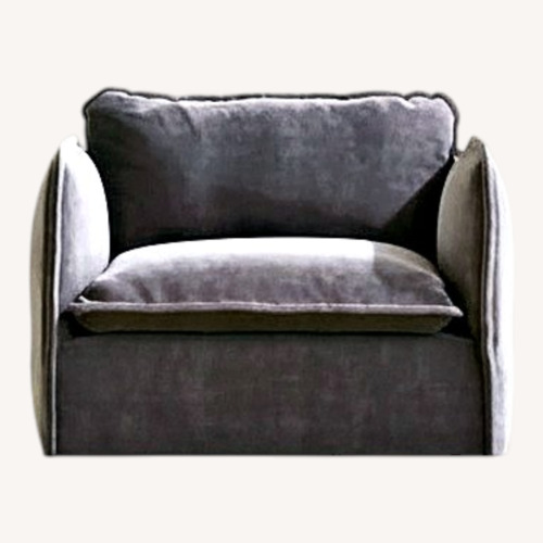 Used Anabei Grey Velvet Arm Chair for sale on AptDeco