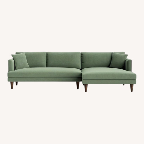 Used Joybird Lewis Green Velvet 2 Piece Sectional for sale on AptDeco