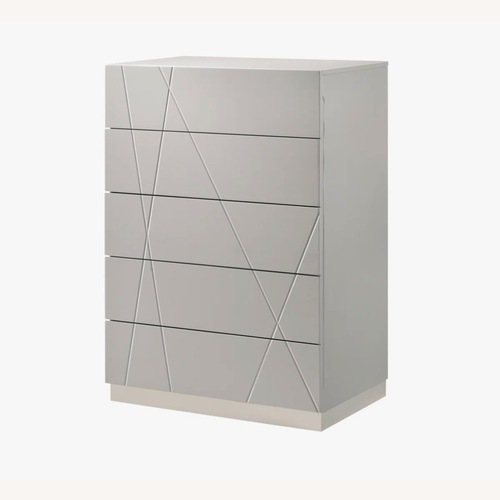 Used Wayfair Light Gray High Gloss Dresser for sale on AptDeco