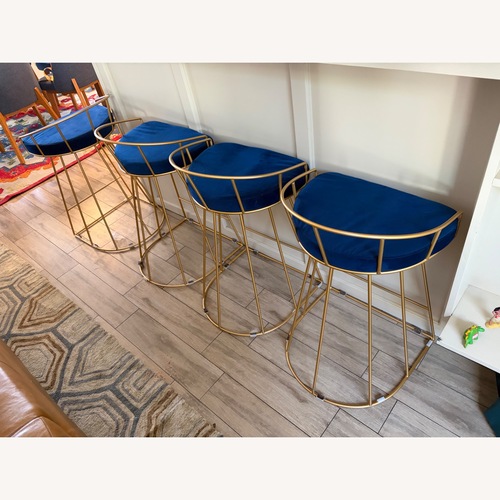 Used Sienna Blue Stools, Set of 4 for sale on AptDeco