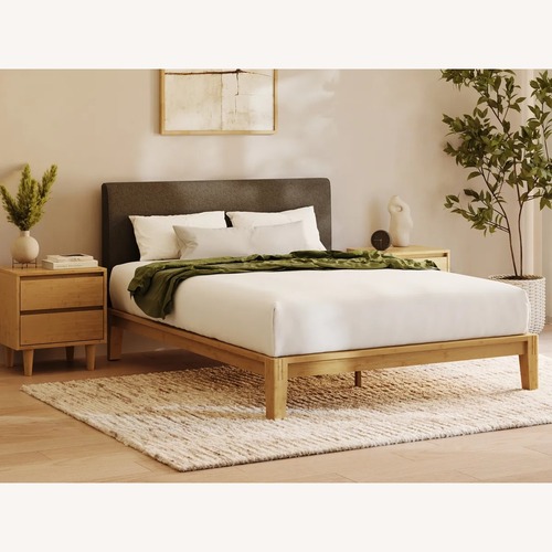 Used Dark Brown Bamboo Bed Frame, Full Size for sale on AptDeco