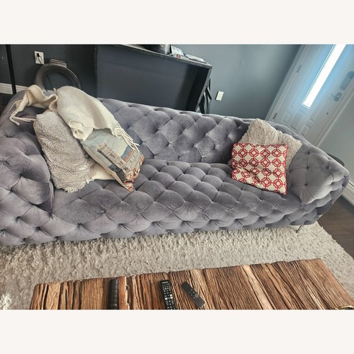 Used Boston Interiors Light Gray Velvet 3+ Seater Sofa for sale on AptDeco