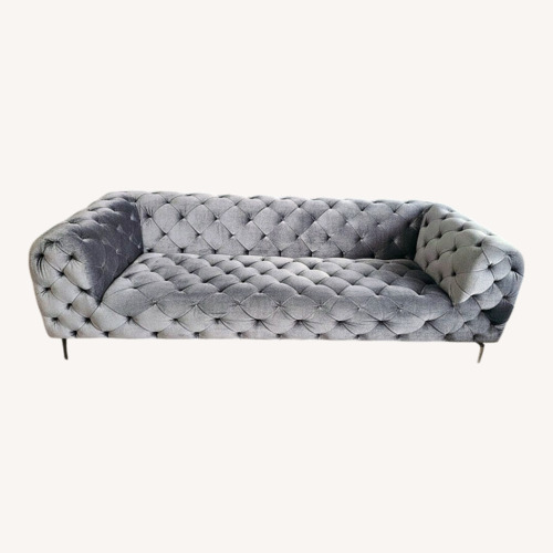 Used Boston Interiors Light Gray Velvet 3+ Seater Sofa for sale on AptDeco