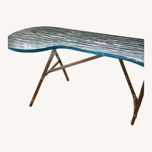 Used Handmade Resin double-pane Glass Desk for sale on AptDeco