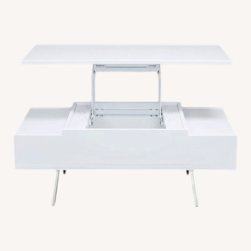 Used White Rectangular Lift Top Coffee Table for sale on AptDeco