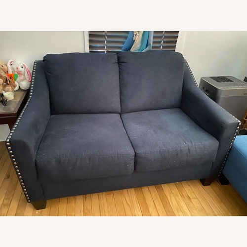 Used Blue Fabric Loveseat for sale on AptDeco