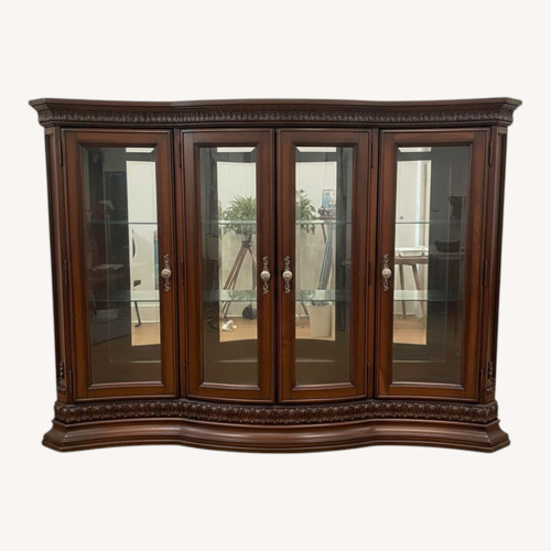 Used Dark Brown Wood Display Cabinet for sale on AptDeco