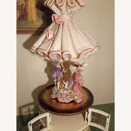 Used Ceramic Table Lamp with Drum Table for sale on AptDeco