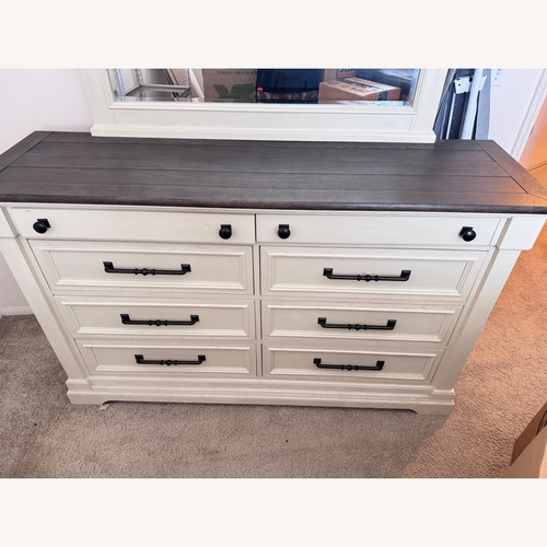 Used Ashley Furniture Laurel White/Grey Wood Dresser for sale on AptDeco