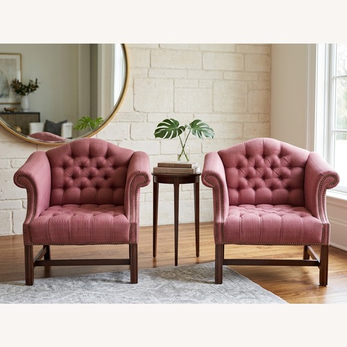 Used Set of Vintage St. Timothy Tufted Club Chairs for sale on AptDeco