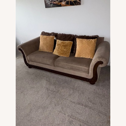 Used     Brown 3-Seater Sofa with Decorative Pillows for sale on AptDeco