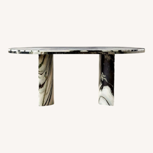 Used CB2 Julius 72" Oval Marble Dining Table for sale on AptDeco