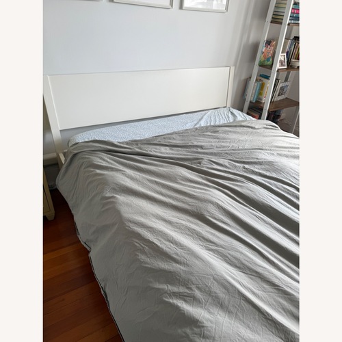 Used West Elm Roan White Queen Bed  for sale on AptDeco