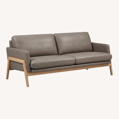 Used Bloomingdale's Dark Gray Leather 3+ Seater Sofa for sale on AptDeco