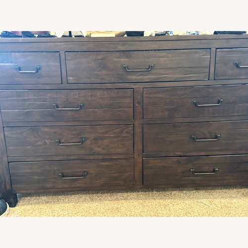 Used Raymour & Flanigan Abington Dark Brown Wood Dresser for sale on AptDeco