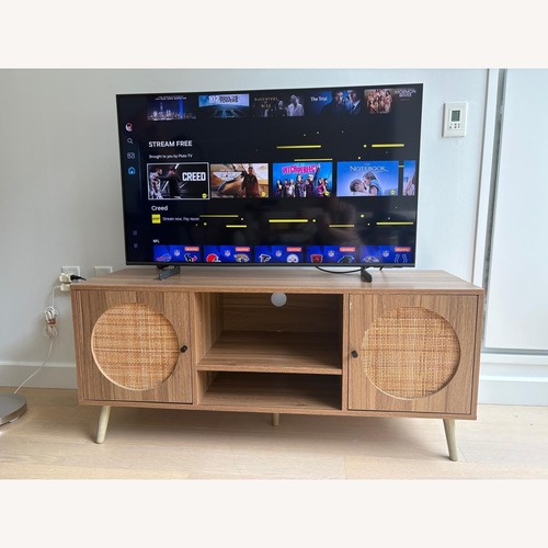 Used Rattan TV Stand for TVs Up to 55 Inch Walnut for sale on AptDeco