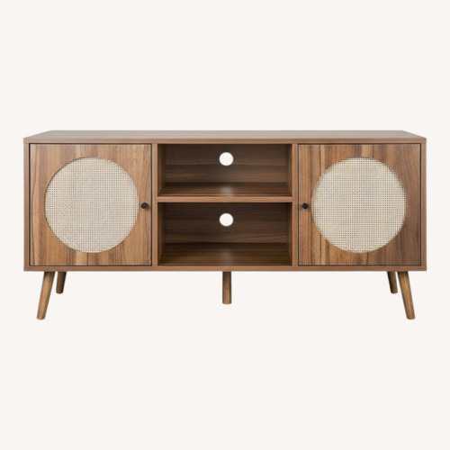 Used Rattan TV Stand for TVs Up to 55 Inch Walnut for sale on AptDeco