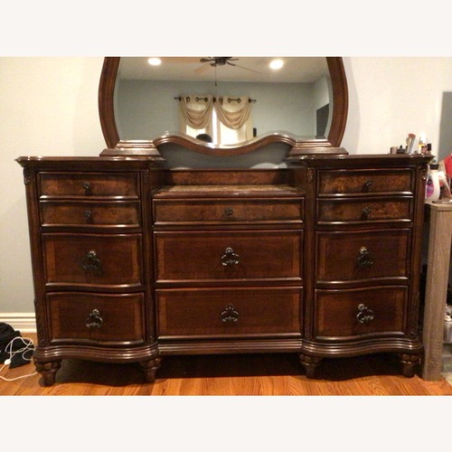Used Vintage/Antique Finds Dark Brown Wood Dresser for sale on AptDeco