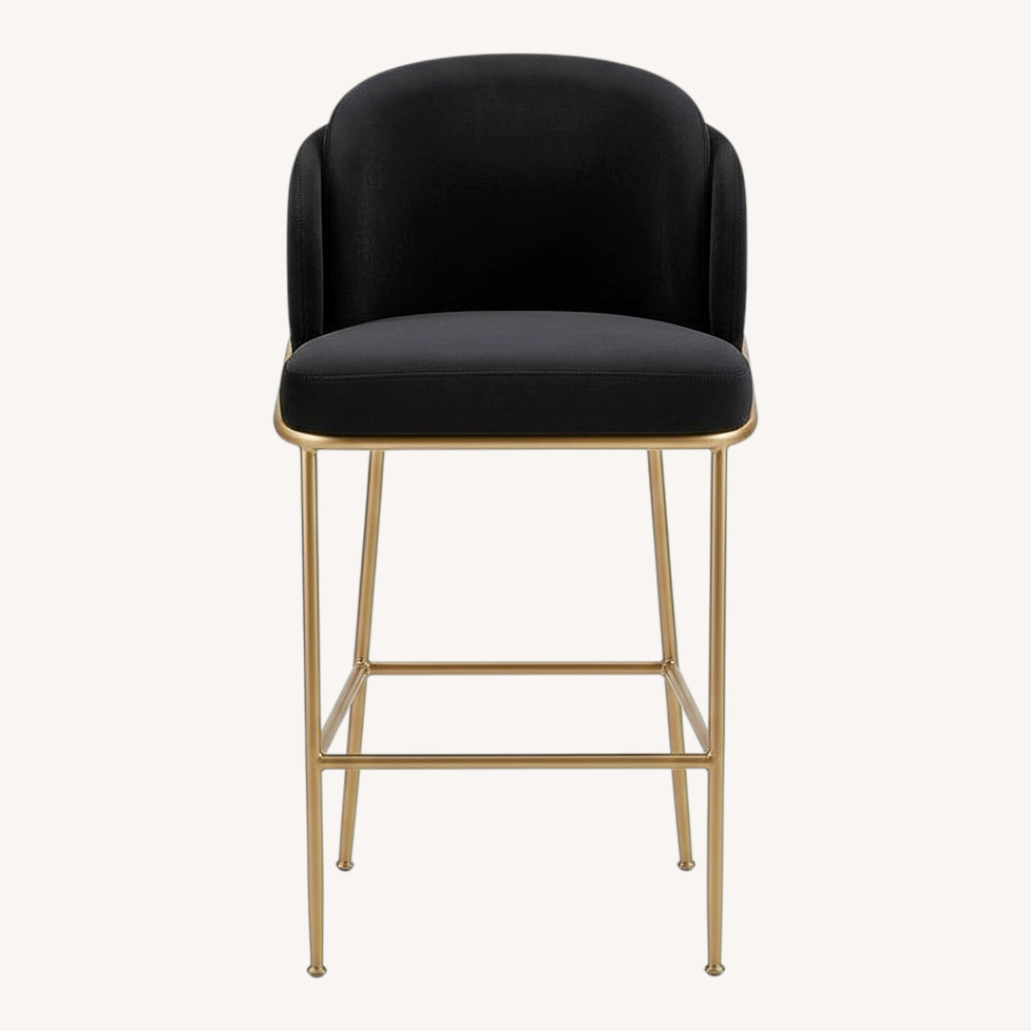 Rove Concepts Angelo Black Suede/Brass Barstools - image-1