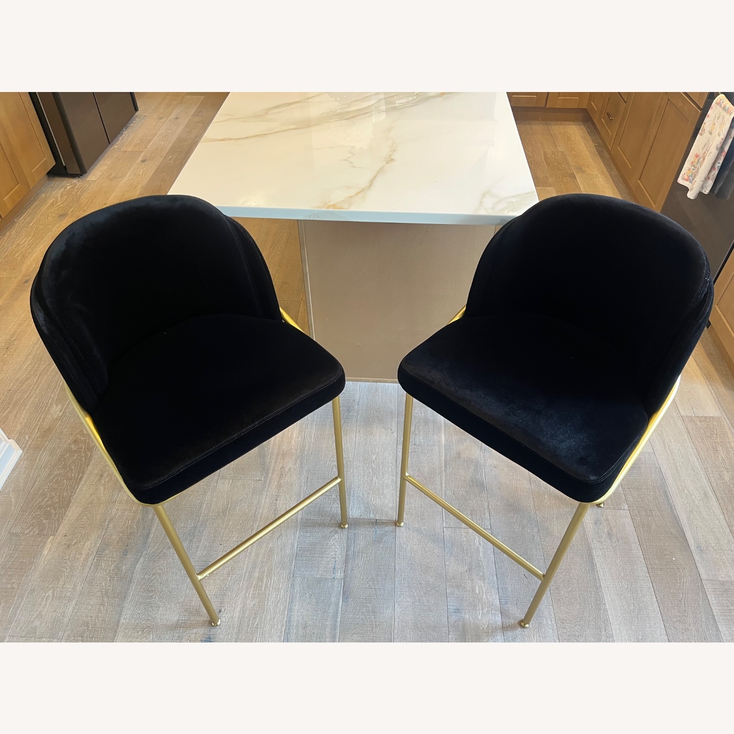 Rove Concepts Angelo Black Suede/Brass Barstools - image-6