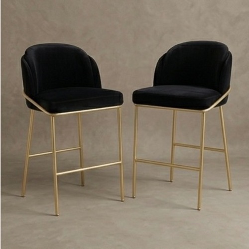 Used Rove Concepts Angelo Black Suede/Brass Barstools for sale on AptDeco