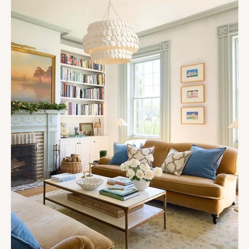 Used Serena & Lily White Wood Coffee Table for sale on AptDeco