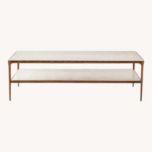 Used Serena & Lily White Wood Coffee Table for sale on AptDeco