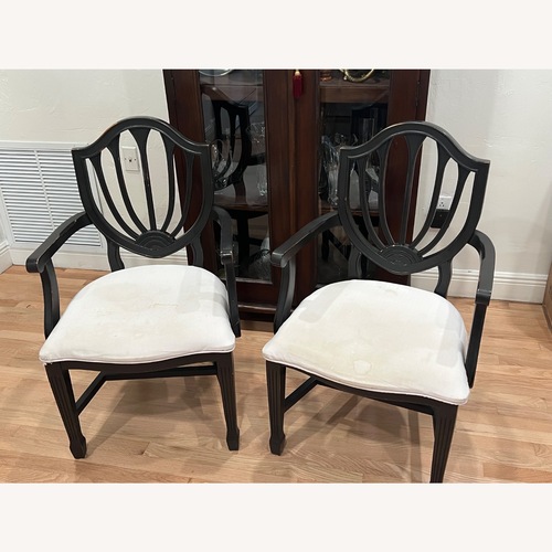 Used The Bombay Company Black Wood Armchairs for sale on AptDeco
