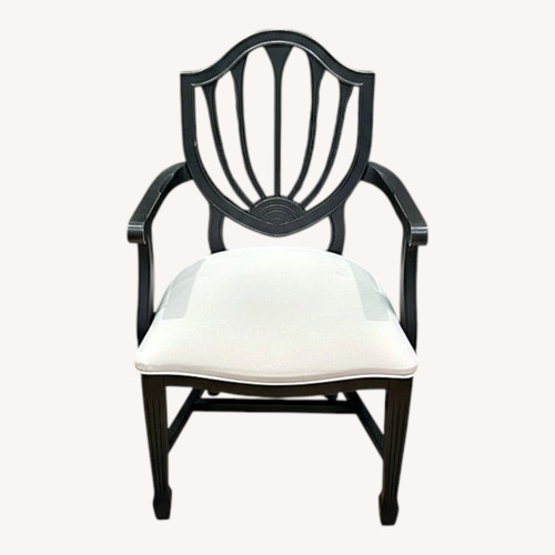 Used The Bombay Company Black Wood Armchairs for sale on AptDeco