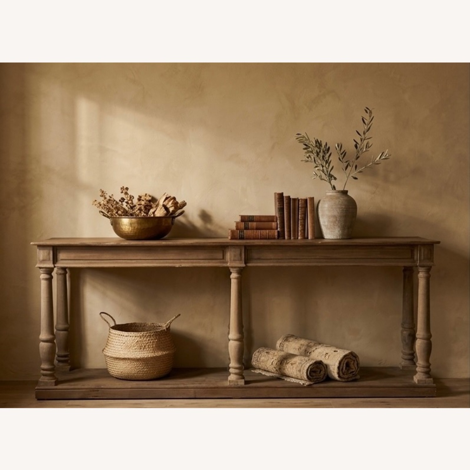 Restoration Hardware Distressed Rectory Large Console Table - image-0