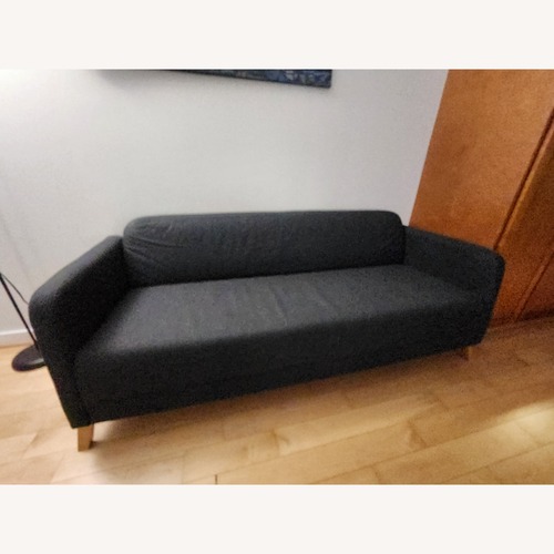 Used IKEA Lianas Black Fabric 3+ Seater Sofa for sale on AptDeco