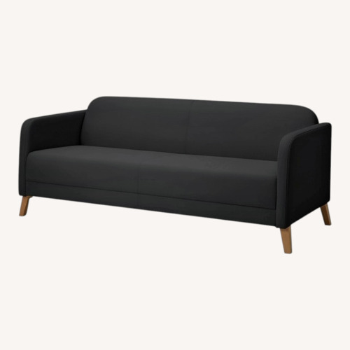 Used IKEA Lianas Black Fabric 3+ Seater Sofa for sale on AptDeco