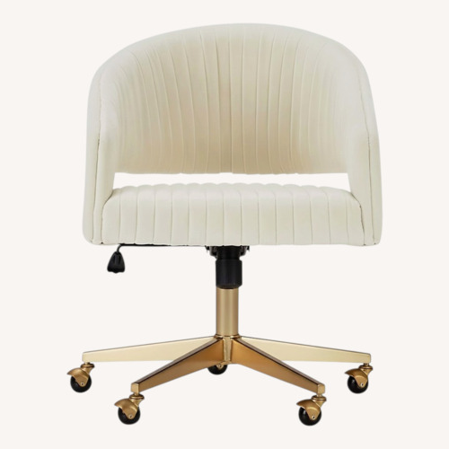 Used CB2 Channel Ivory Velvet Office Chair for sale on AptDeco