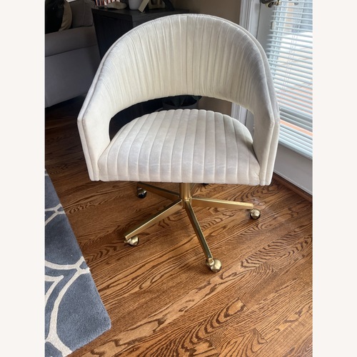 Used CB2 Channel Ivory Velvet Office Chair for sale on AptDeco
